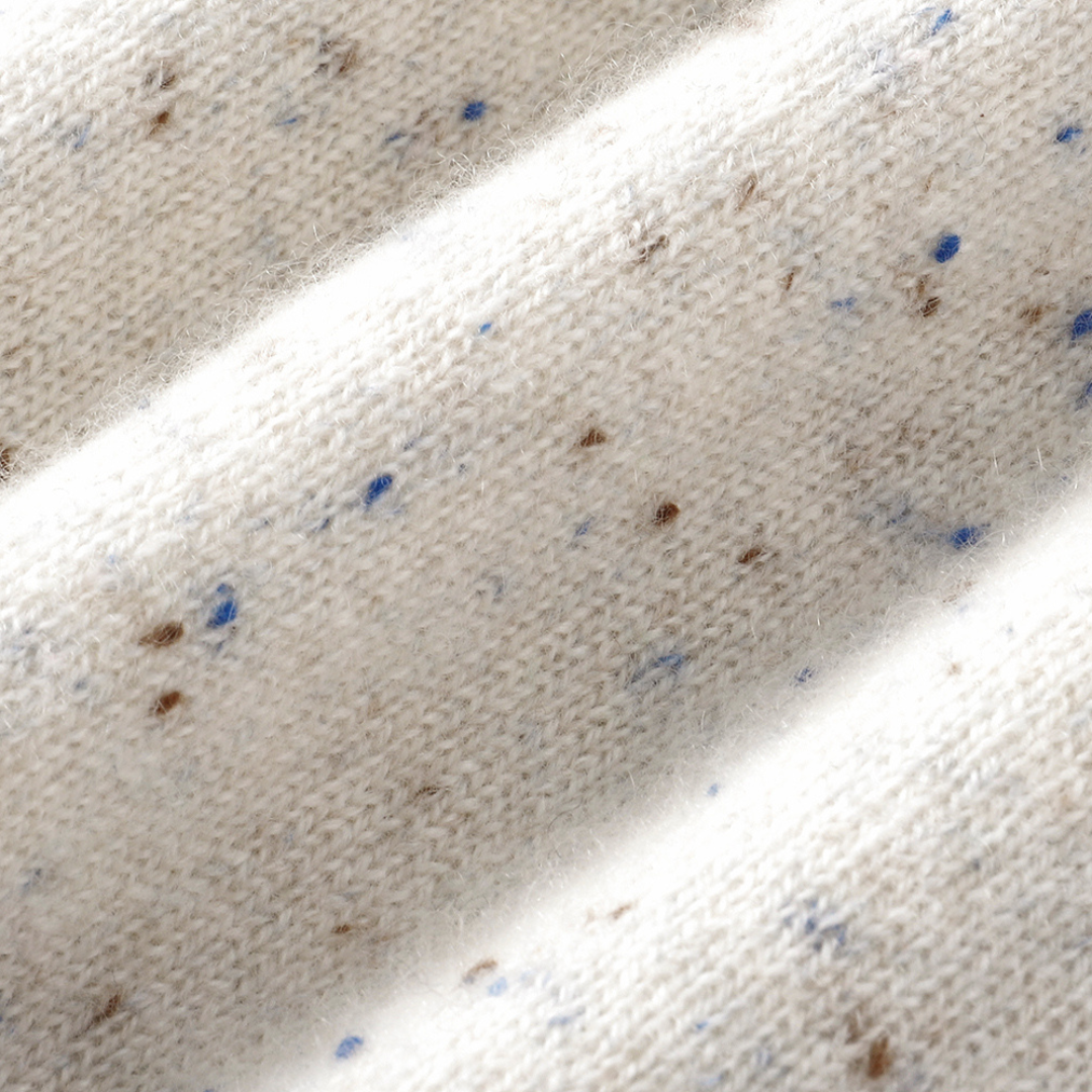Heirloom Speckle 100% Cashmere Cardigan | Almond Cream