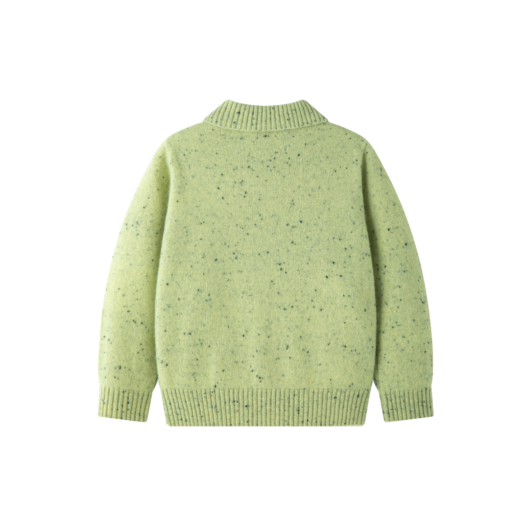 Merino Meadow Speckle Knit Polo Jumper
