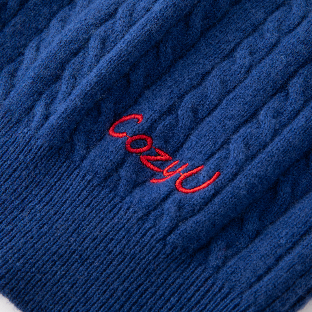 Classic Extra Fine Merino Wool Twist Knit Cardigan | Sapphire Blue