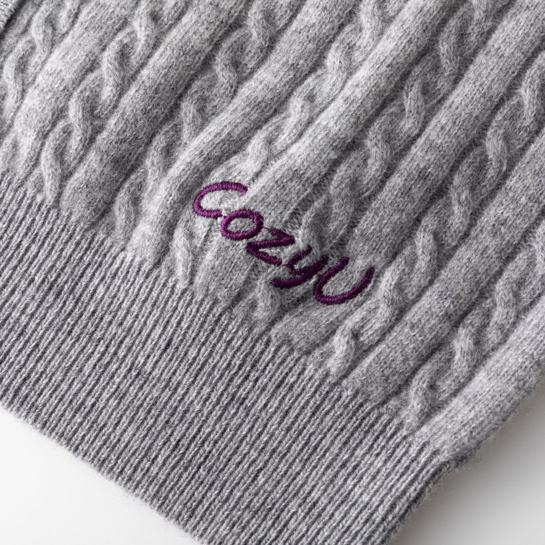 Classic Extra Fine Merino Wool Twist Knit Cardigan | Silver Haze