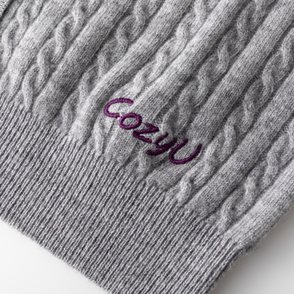 Classic Extra Fine Merino Wool Twist Knit Cardigan | Silver Haze