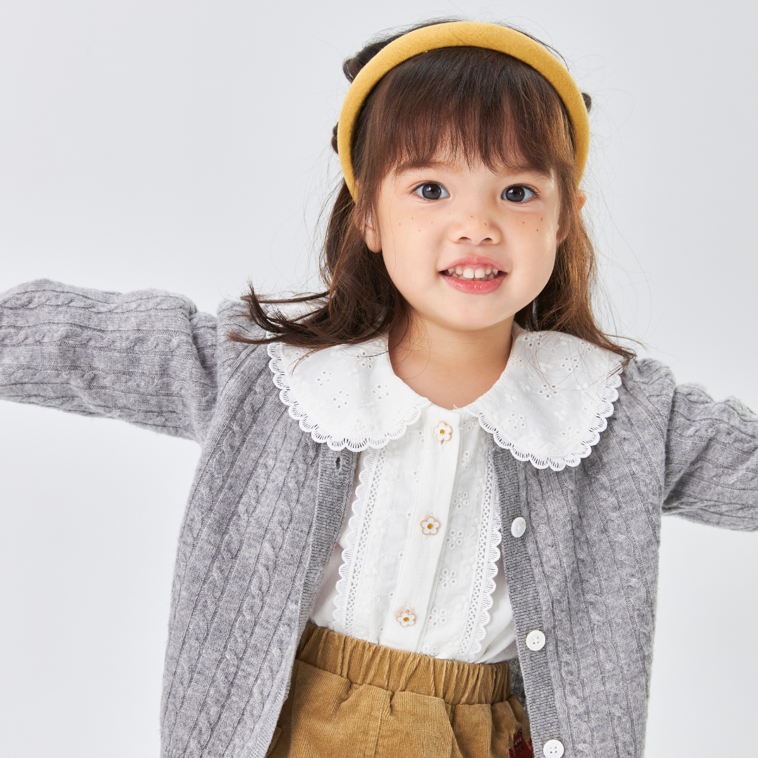 Classic Extra Fine Merino Wool Twist Knit Cardigan | Silver Haze