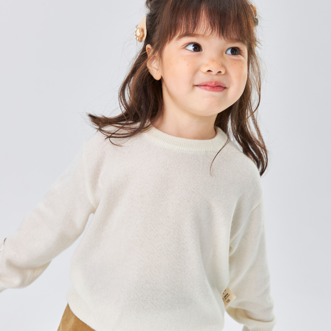 Essential Baby Cashmere Jumper | Snow White