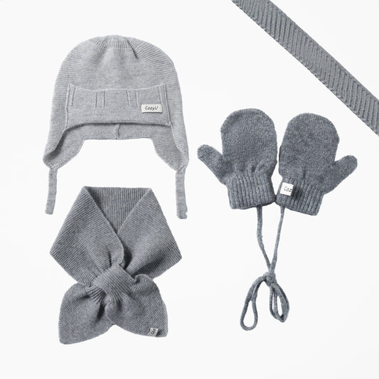 Gift Box | Grey Hat-Mittens-Scarf Bundle