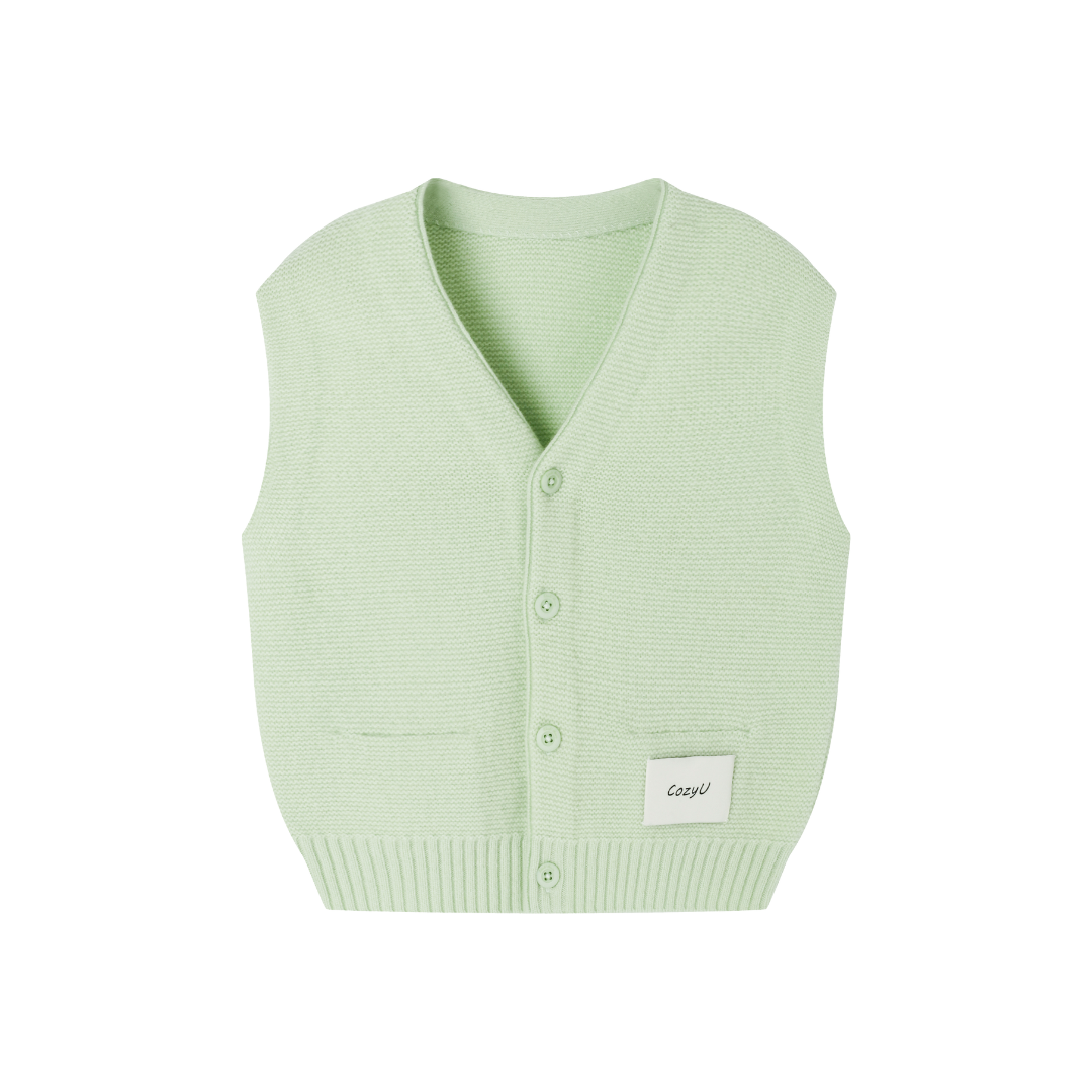 Merino V-Neck Knit Vest | Mint Leaf