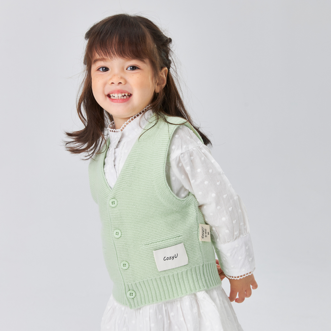 Merino V-Neck Knit Vest | Mint Leaf